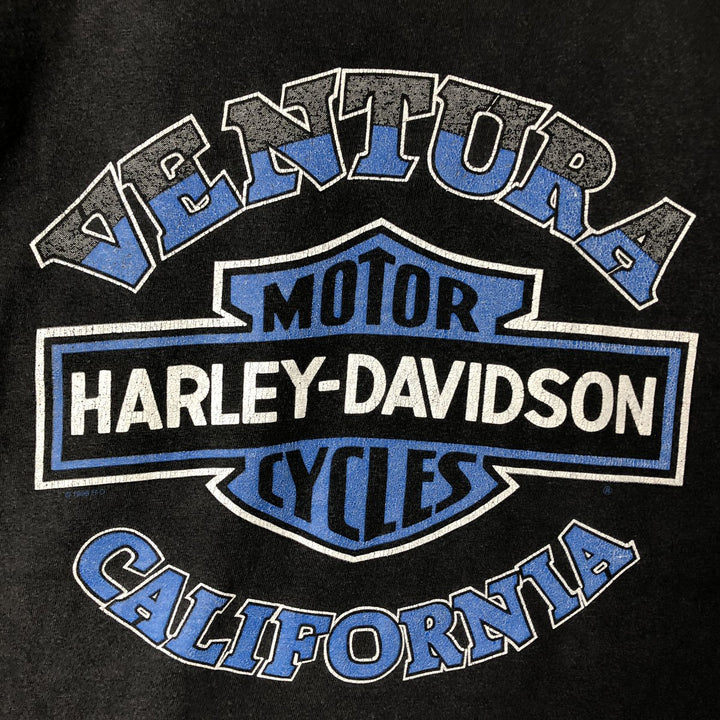 90'S Harley-Davidson Motorcycle Bike T-shirt Made in USA Men's XL Vintage cotton black type Vintage Second Hand