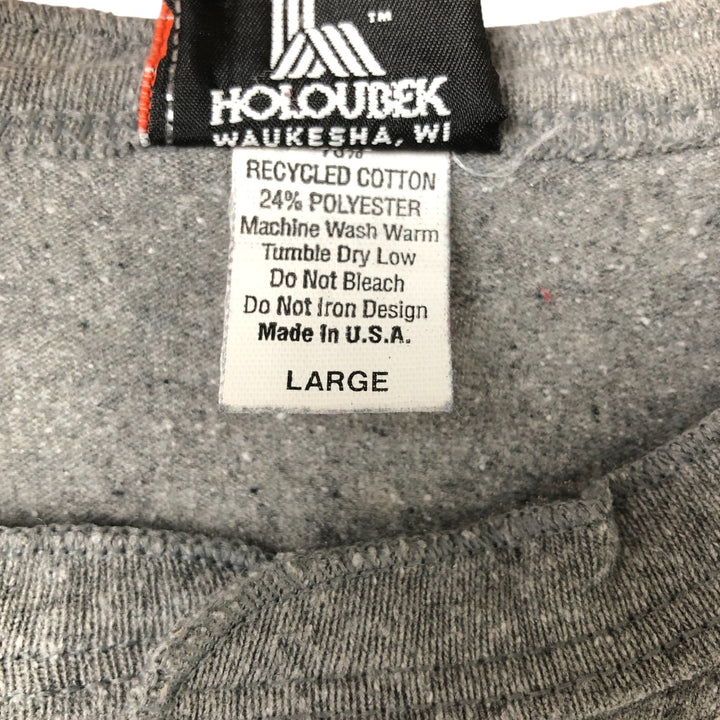 2000'S Harley-Davidson Eagle Pattern Fire Pattern Henley Neck Motorcycle Bike T-Shirt, Men's Size L cotton gray type Vintage Second Hand