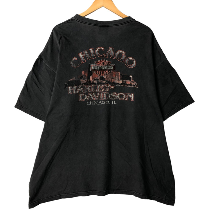 Big Size Harley-Davidson Eagle Pattern Motorcycle Bike T-Shirt Men's XXXL unclear Charcoal Vintage Second Hand