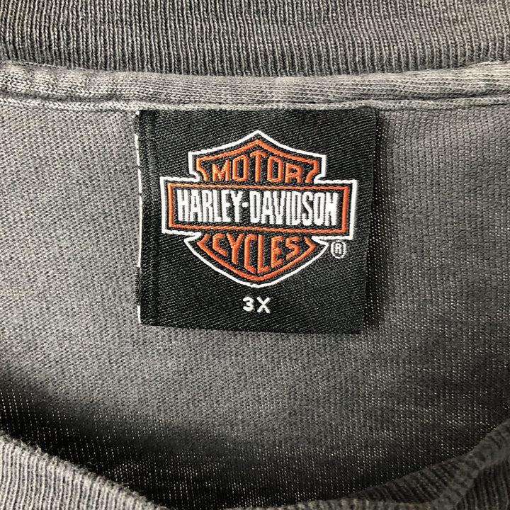 Big Size Harley-Davidson Eagle Pattern Motorcycle Bike T-Shirt Men's XXXL unclear Charcoal Vintage Second Hand