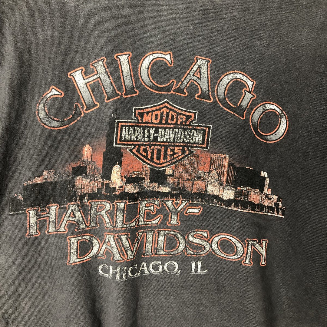 Big Size Harley-Davidson Eagle Pattern Motorcycle Bike T-Shirt Men's XXXL unclear Charcoal Vintage Second Hand