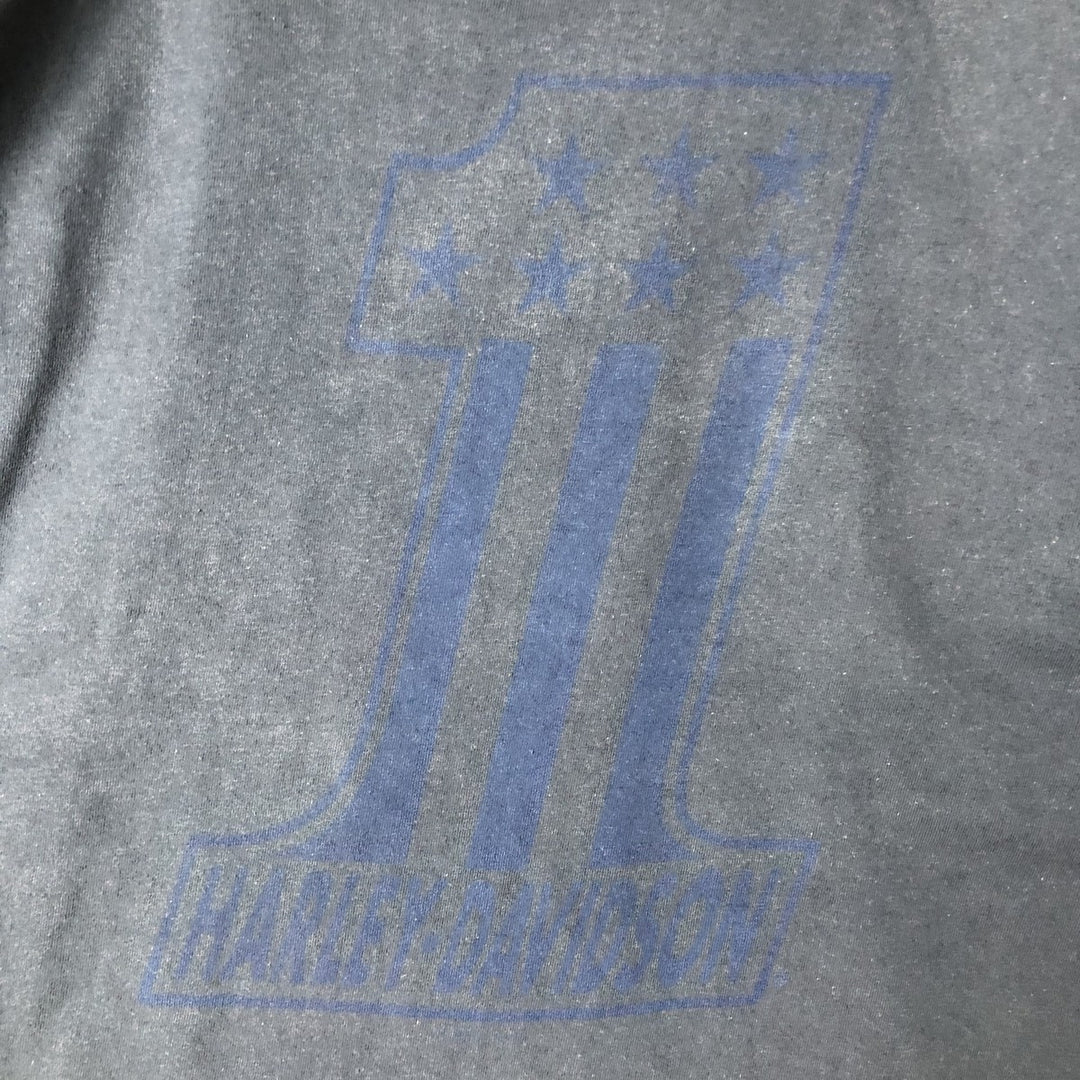 Harley-Davidson Motorcycle Bike T-shirt Made in USA Men's L size cotton navy blue type Vintage Second Hand
