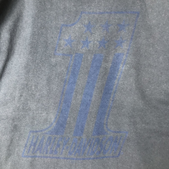 Harley-Davidson Motorcycle Bike T-shirt Made in USA Men's L size cotton navy blue type Vintage Second Hand