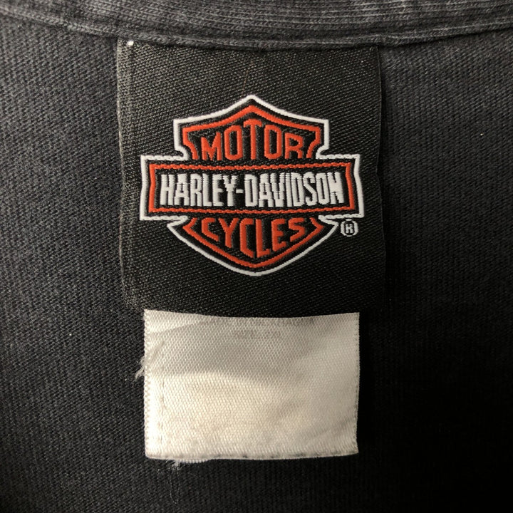 Harley-Davidson Skull Pattern Motorcycle Bike T-shirt Men's XXL cotton black type Vintage Second Hand