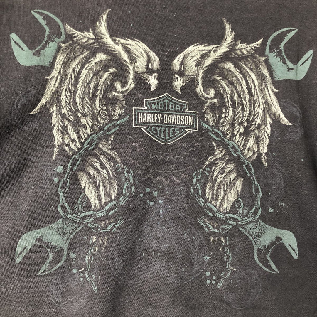 Harley-Davidson Skull Pattern Motorcycle Bike T-shirt Men's XXL cotton black type Vintage Second Hand