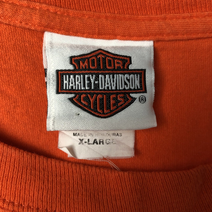 Harley-Davidson Fire Pattern Motorcycle Bike T-Shirt Men's XL cotton orange type Vintage Second Hand