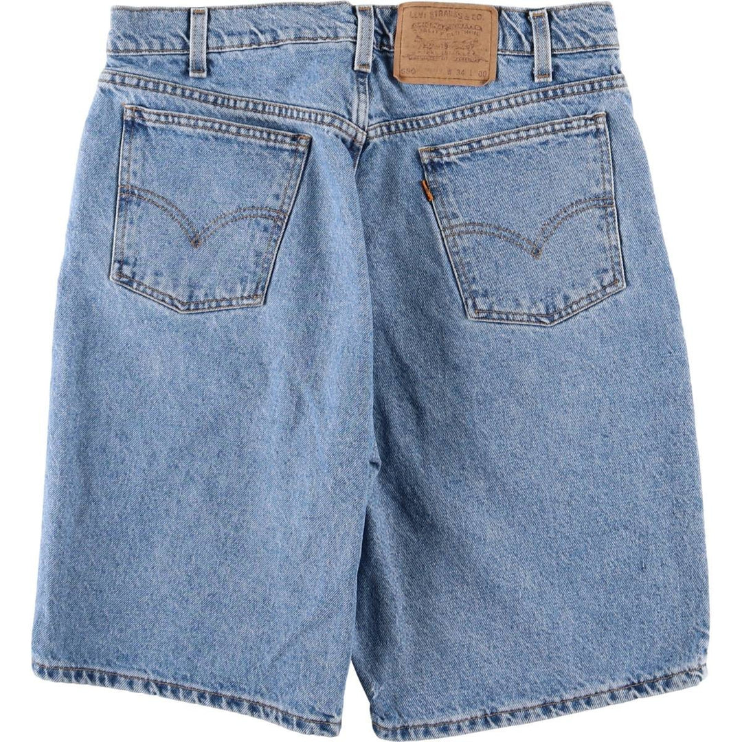 90'S Levi's 550 Relaxed Fit Orange Tab Denim Shorts, Half Pants, Jorts, Men's, W33, Vintage cotton blue type Vintage Second Hand