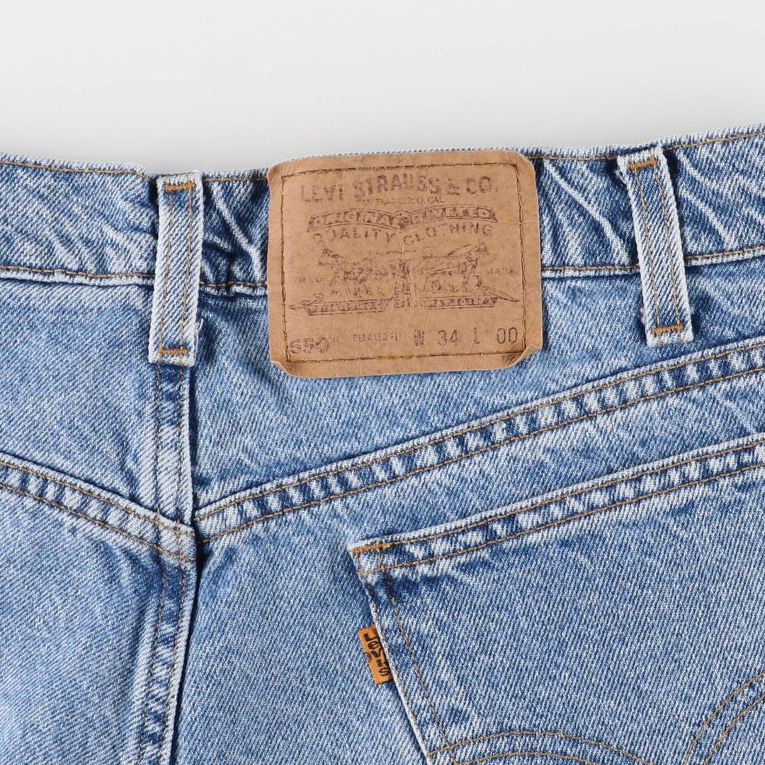90'S Levi's 550 Relaxed Fit Orange Tab Denim Shorts, Half Pants, Jorts, Men's, W33, Vintage cotton blue type Vintage Second Hand