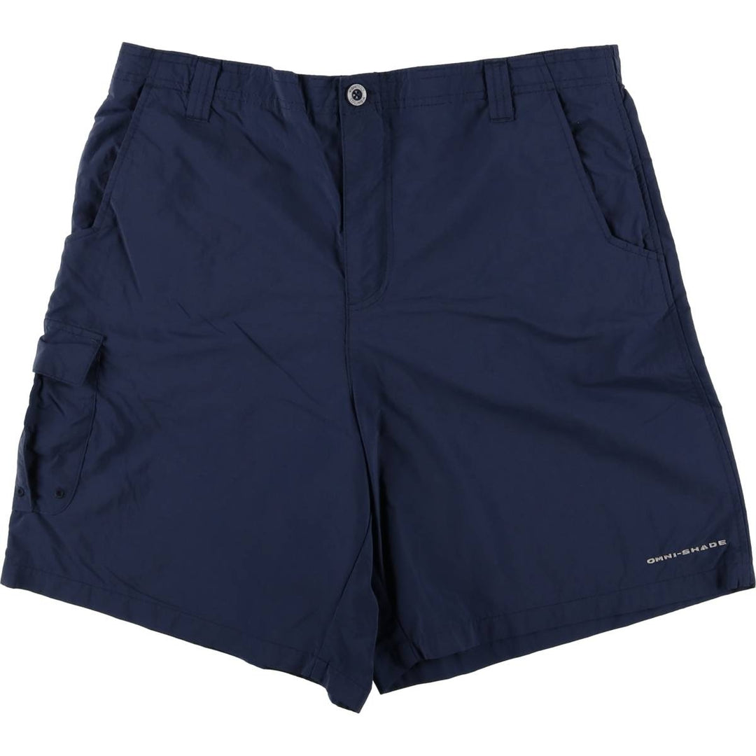 Columbia PFG OMNI-SHADE Nylon Shorts, Men's, Size 35 Nylon navy blue type Vintage Second Hand