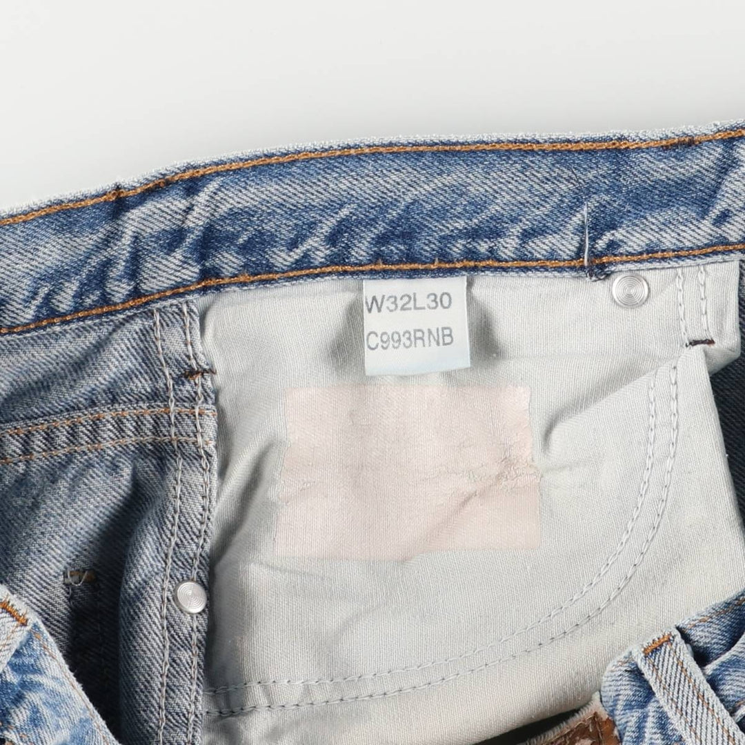 Dickies tapered denim pants for men, equivalent to W33 unclear blue type Vintage Second Hand