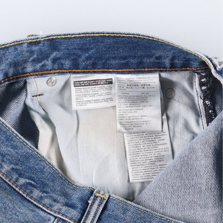 Levi's 505 tapered denim pants for men, equivalent to w35 cotton Blue type light blue Vintage Second Hand
