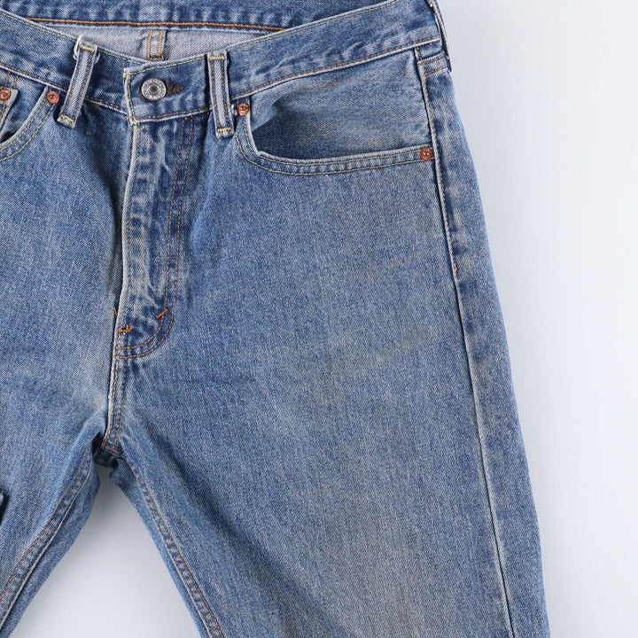 Levi's 505 tapered denim pants for men, equivalent to w35 cotton Blue type light blue Vintage Second Hand