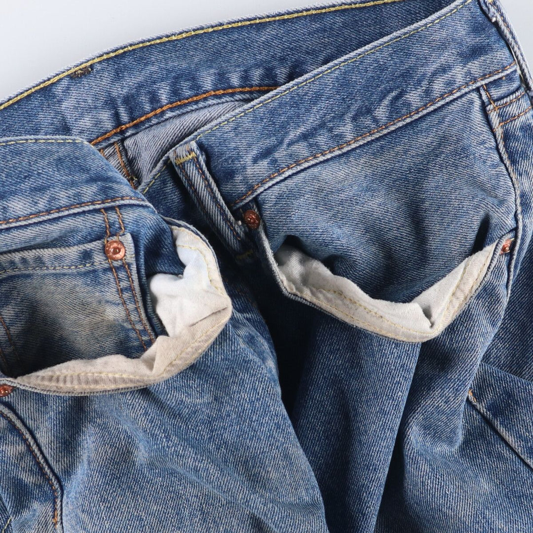 Levi's 505 tapered denim pants for men, equivalent to w35 cotton Blue type light blue Vintage Second Hand