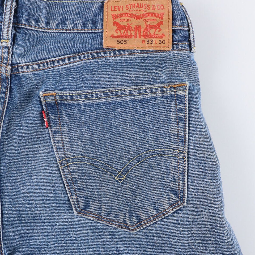 Levi's 505 tapered denim pants for men, equivalent to w35 cotton Blue type light blue Vintage Second Hand