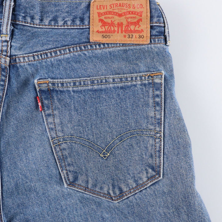 Levi's 505 tapered denim pants for men, equivalent to w35 cotton Blue type light blue Vintage Second Hand