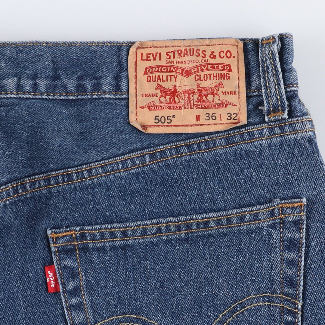 Levi's 505 REGULAR FIT tapered denim pants for men, size w37 cotton blue type Vintage Second Hand