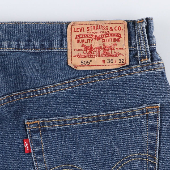 Levi's 505 REGULAR FIT tapered denim pants for men, size w37 cotton blue type Vintage Second Hand