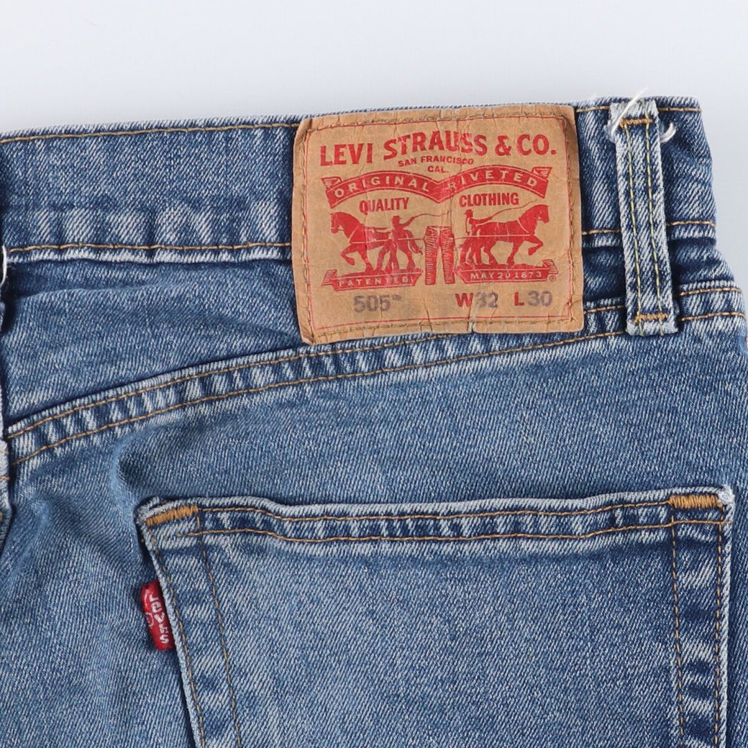 Levi's 505 tapered denim pants for men, equivalent to w32 cotton blue type Vintage Second Hand