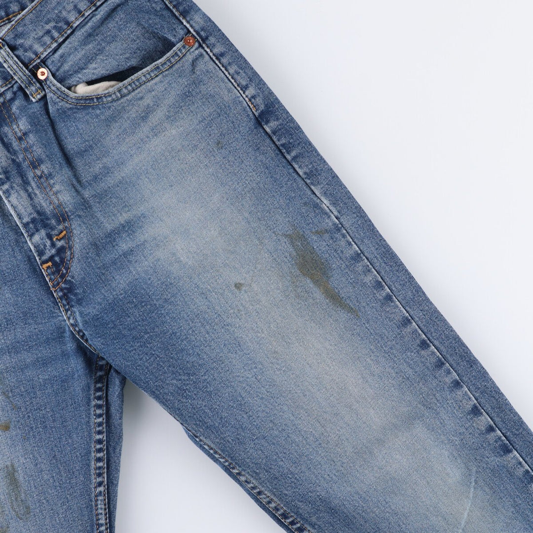 Levi's 505 tapered denim pants for men, equivalent to w32 cotton blue type Vintage Second Hand