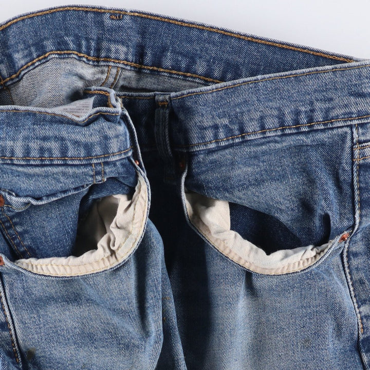 Levi's 505 tapered denim pants for men, equivalent to w32 cotton blue type Vintage Second Hand