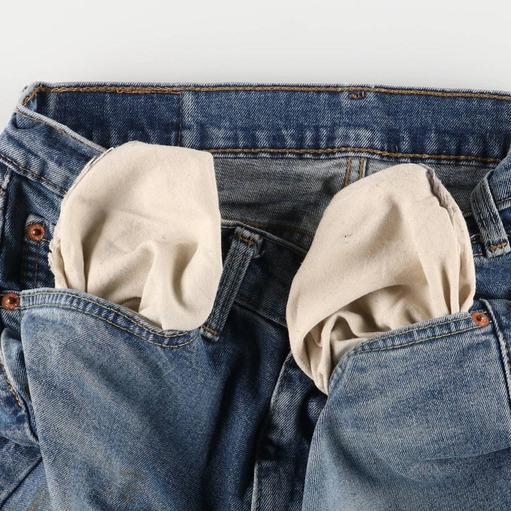 Levi's 505 tapered denim pants for men, equivalent to w32 cotton blue type Vintage Second Hand