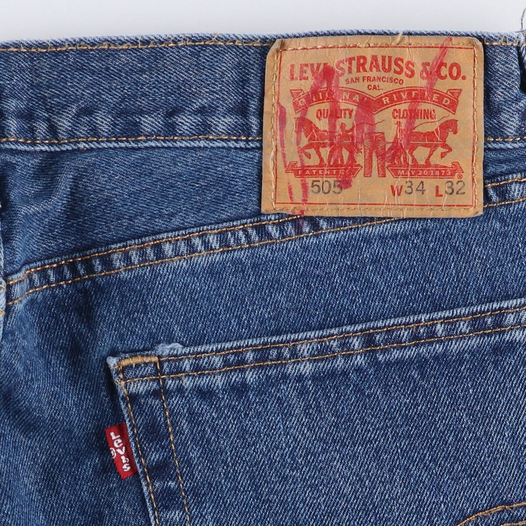 Levi's 505 tapered denim pants for men, equivalent to w35 cotton blue type Vintage Second Hand