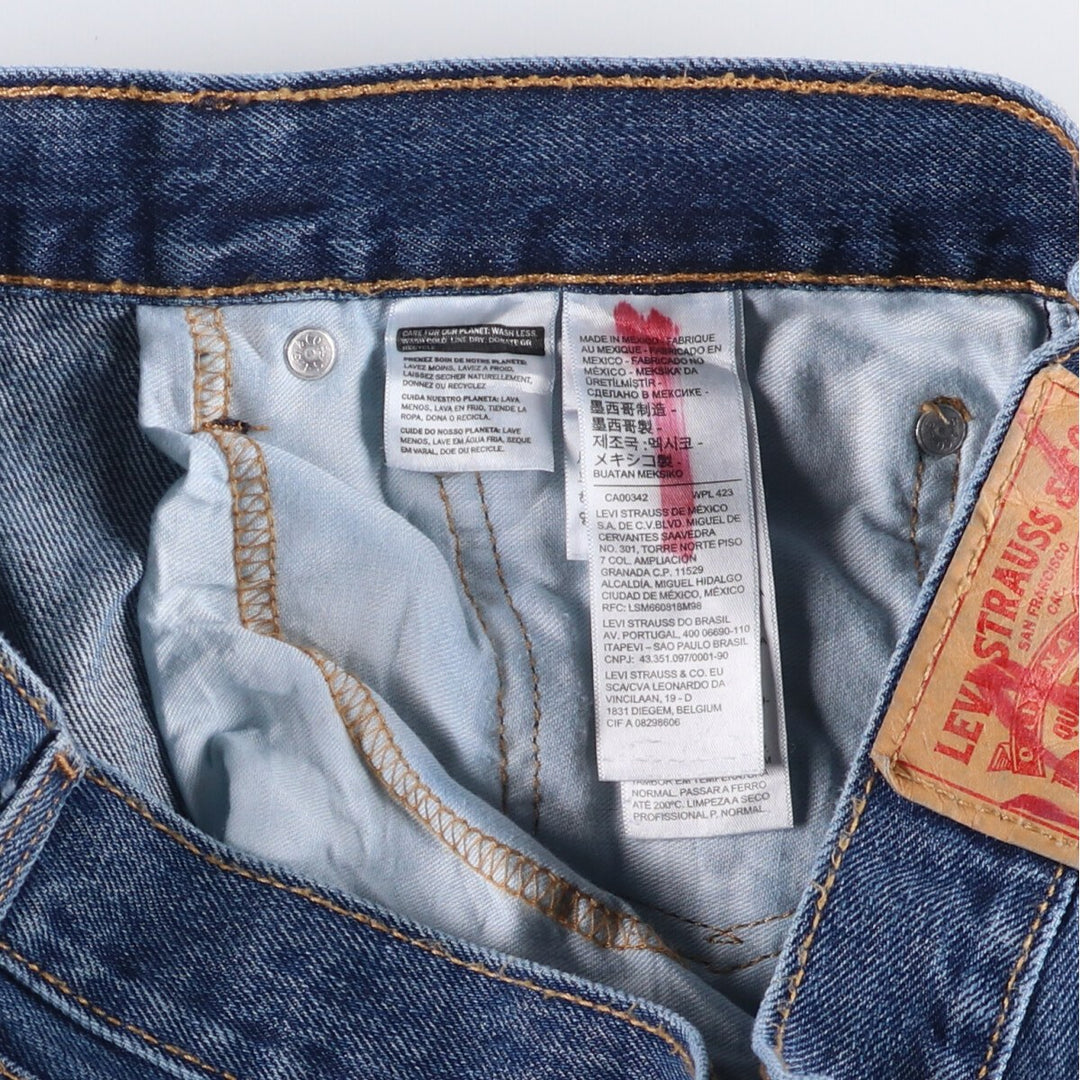 Levi's 505 tapered denim pants for men, equivalent to w35 cotton blue type Vintage Second Hand