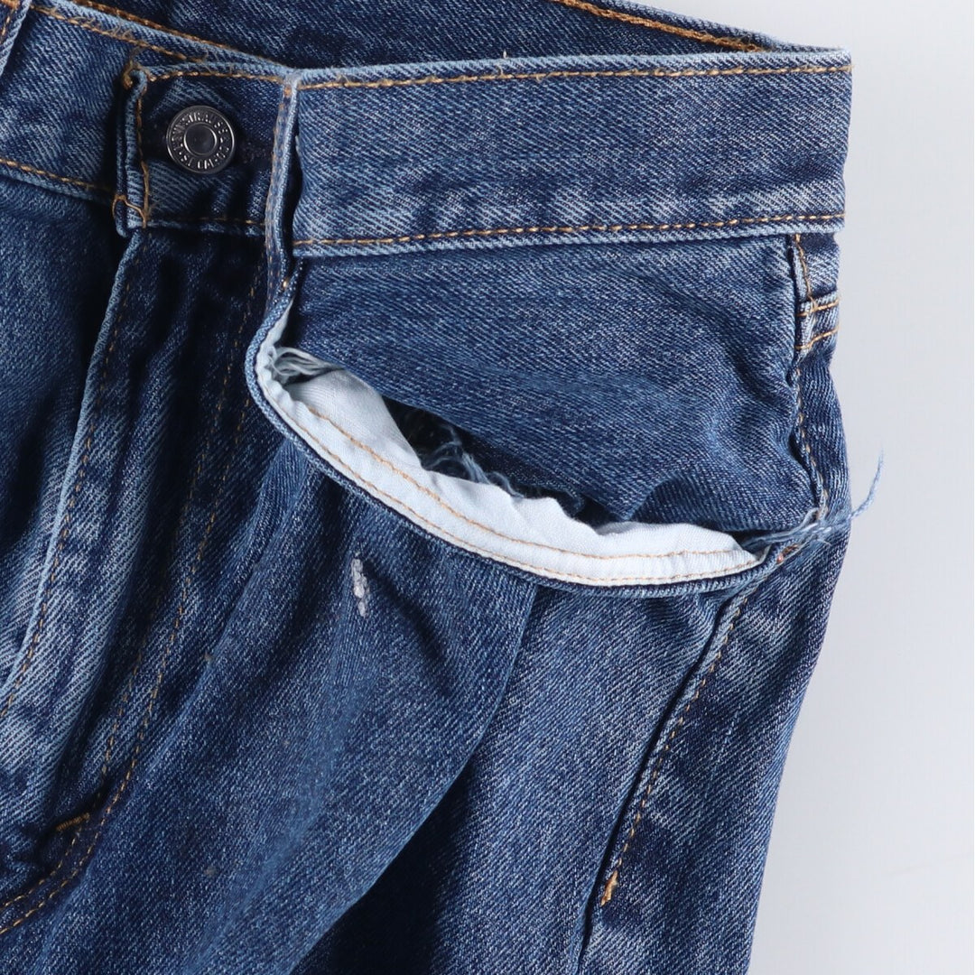 Levi's 505 tapered denim pants for men, equivalent to w35 cotton blue type Vintage Second Hand