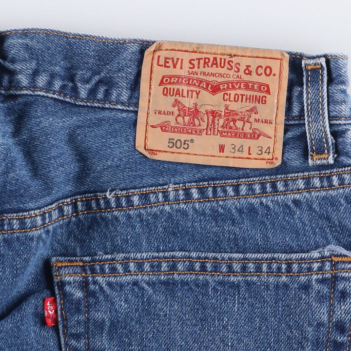 Levi's 505 REGULAR FIT tapered denim pants for men, size w33 cotton blue type Vintage Second Hand