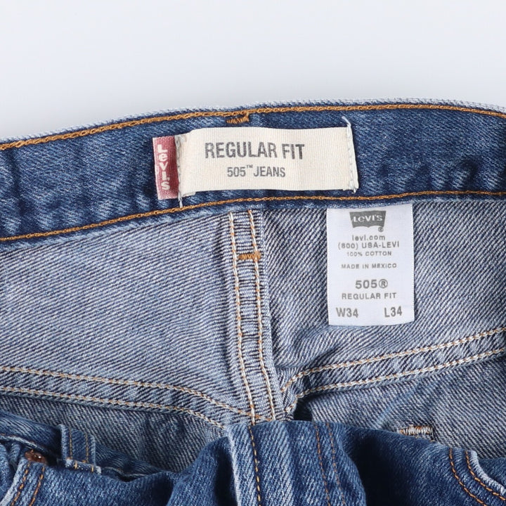 Levi's 505 REGULAR FIT tapered denim pants for men, size w33 cotton blue type Vintage Second Hand