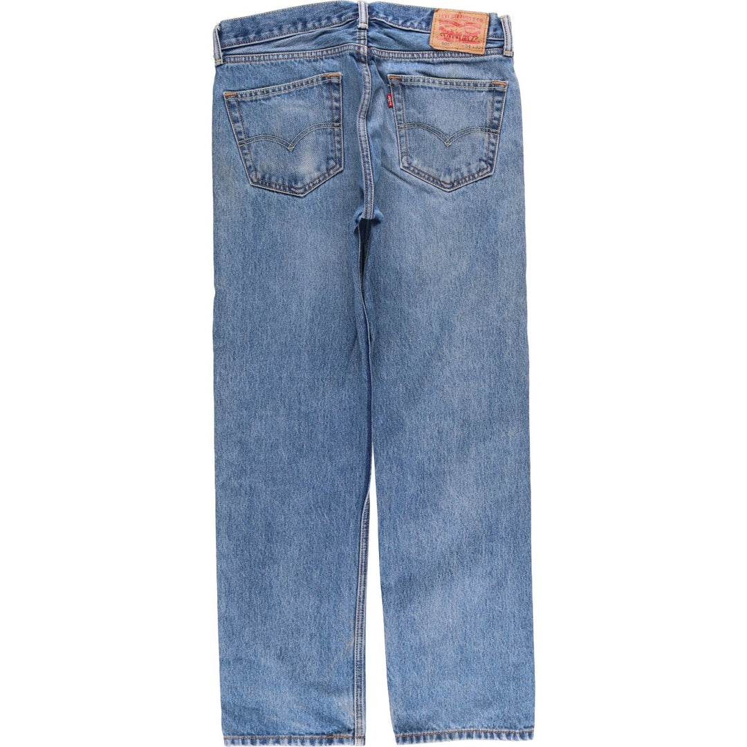 Levi's 505 tapered denim pants for men, size W34 cotton blue type Vintage Second Hand