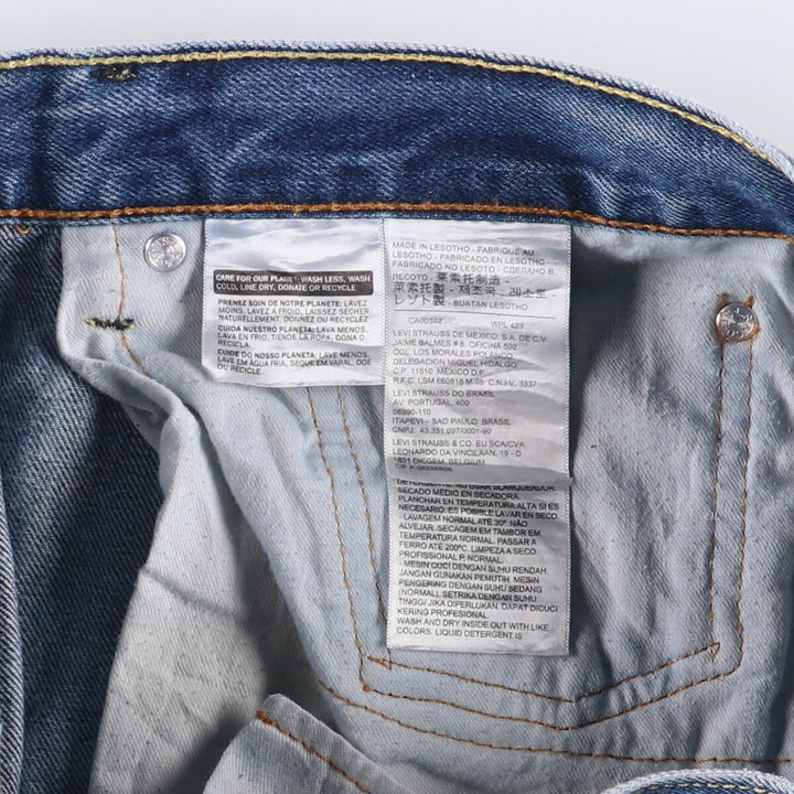 Levi's 505 tapered denim pants for men, size W34 cotton blue type Vintage Second Hand