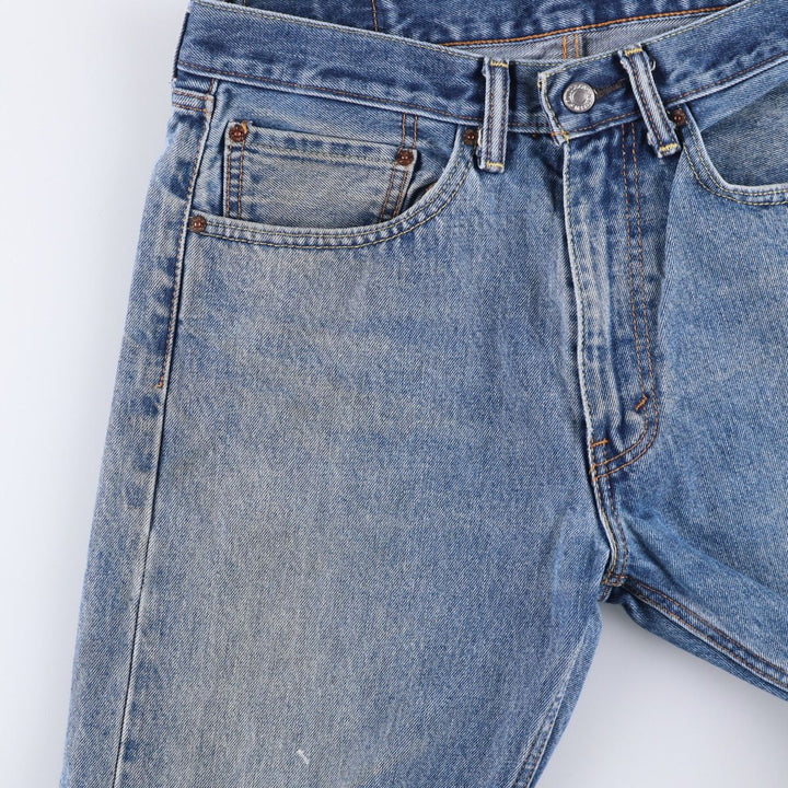 Levi's 505 tapered denim pants for men, size W34 cotton blue type Vintage Second Hand