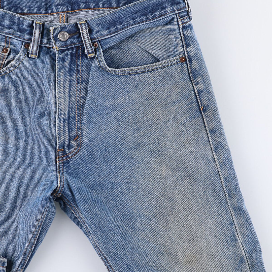 Levi's 505 tapered denim pants for men, size W34 cotton blue type Vintage Second Hand