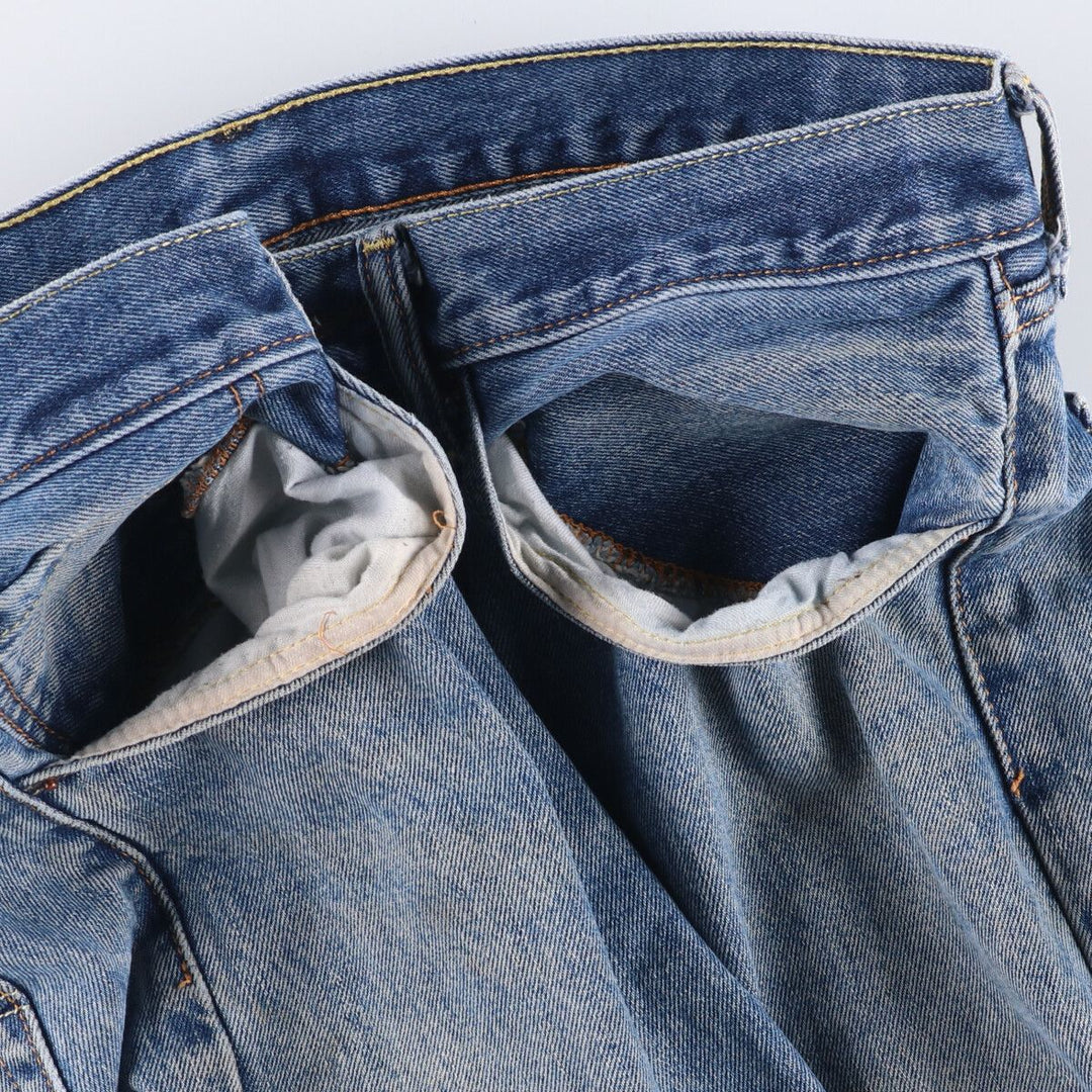 Levi's 505 tapered denim pants for men, size W34 cotton blue type Vintage Second Hand