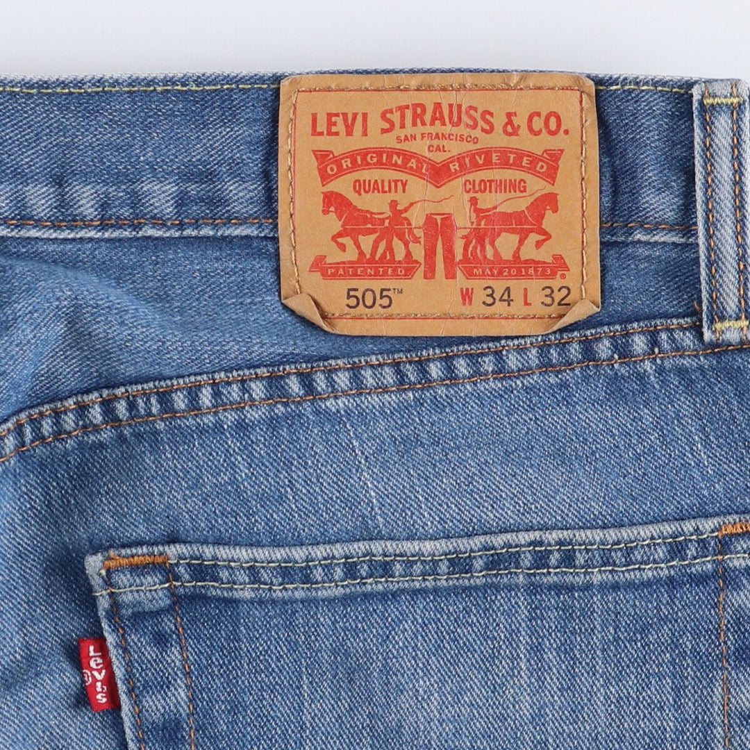 Levi's 505 tapered denim pants for men, equivalent to w35 cotton blue type Vintage Second Hand