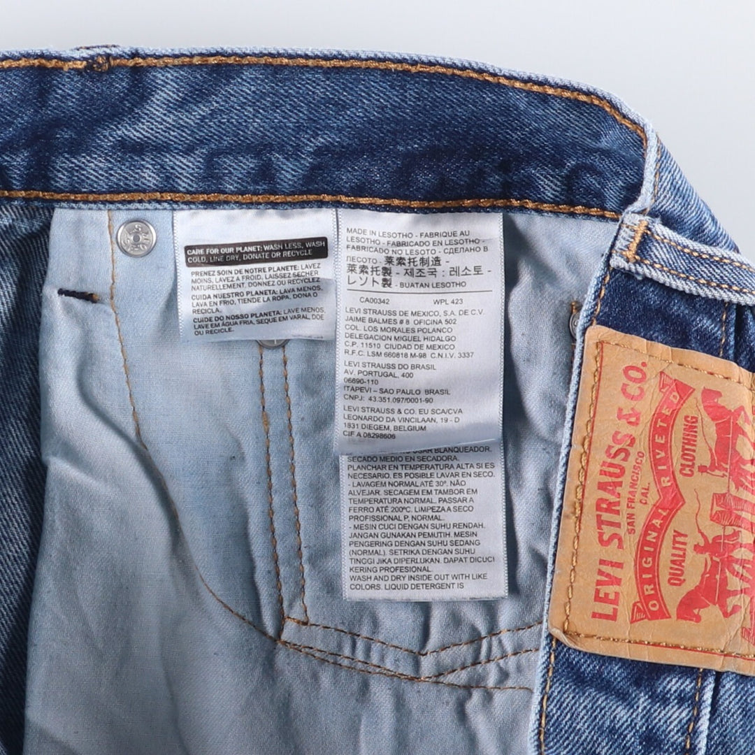 Levi's 505 tapered denim pants for men, size W34 cotton blue type Vintage Second Hand