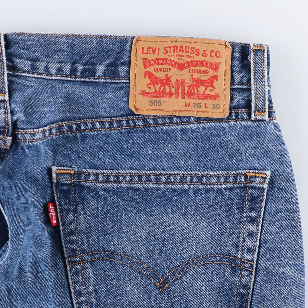 Levi's 505 tapered denim pants for men, size w36 unclear blue type Vintage Second Hand