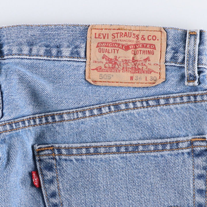 Levi's 505 REGULAR FIT tapered denim pants for men, size w34 cotton Blue type light blue Vintage Second Hand