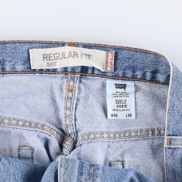 Levi's 505 REGULAR FIT tapered denim pants for men, size w34 cotton Blue type light blue Vintage Second Hand