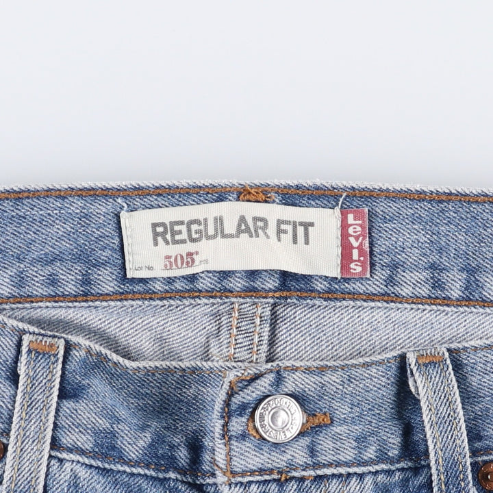 Levi's 505 REGULAR FIT tapered denim pants for men, size w34 cotton Blue type light blue Vintage Second Hand