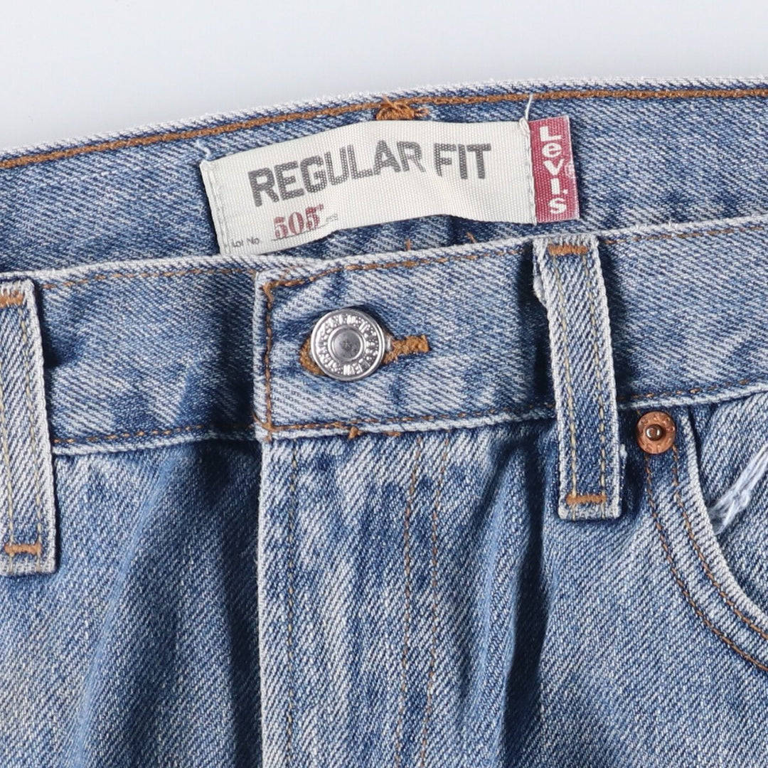 Levi's 505 REGULAR FIT tapered denim pants for men, size w34 cotton Blue type light blue Vintage Second Hand