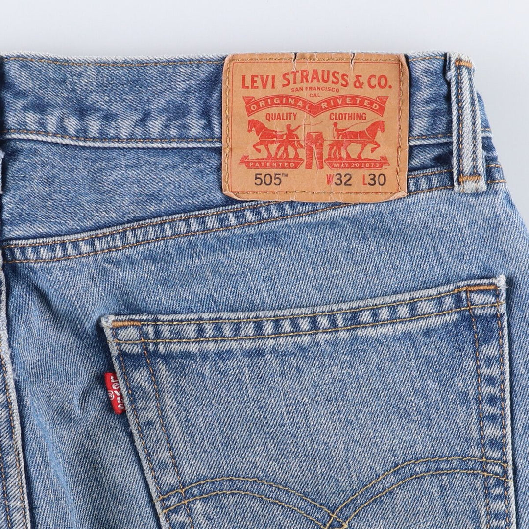 Levi's 505 tapered denim pants for men, size W34 cotton Blue type light blue Vintage Second Hand