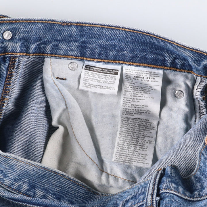 Levi's 505 tapered denim pants for men, size W34 cotton Blue type light blue Vintage Second Hand