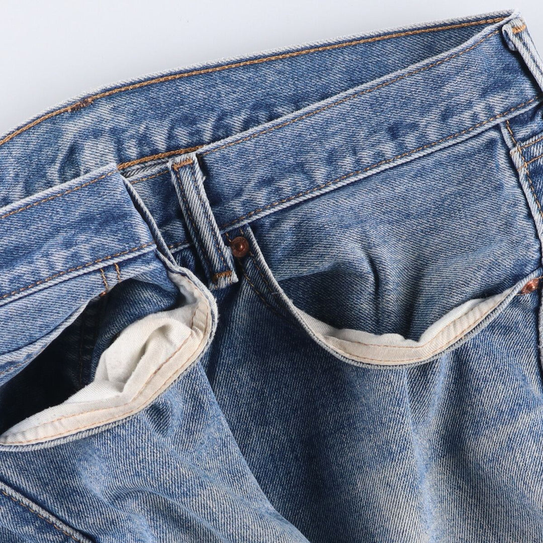 Levi's 505 tapered denim pants for men, size W34 cotton Blue type light blue Vintage Second Hand