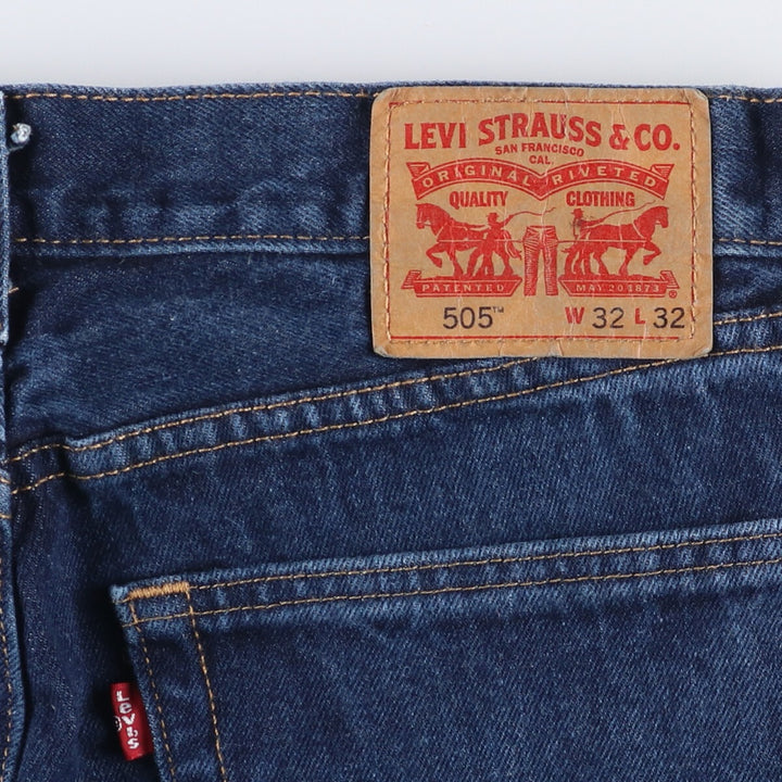 Levi's 505 tapered denim pants for men, size W33 cotton blue type Vintage Second Hand