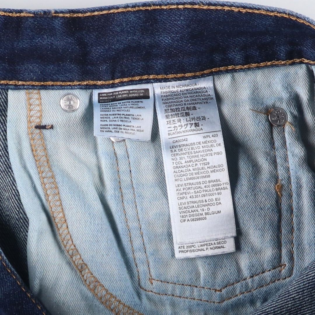 Levi's 505 tapered denim pants for men, size W33 cotton blue type Vintage Second Hand