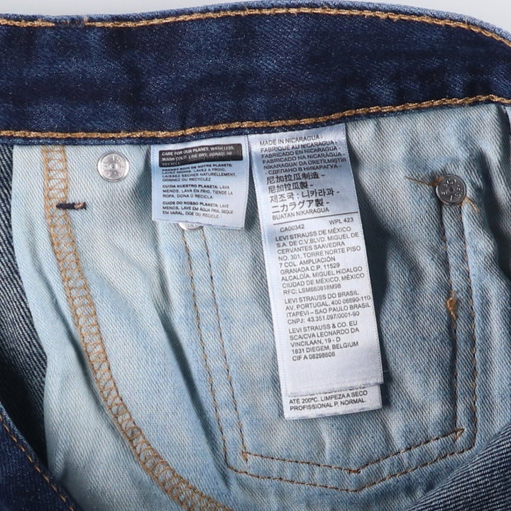 Levi's 505 tapered denim pants for men, size W33 cotton blue type Vintage Second Hand