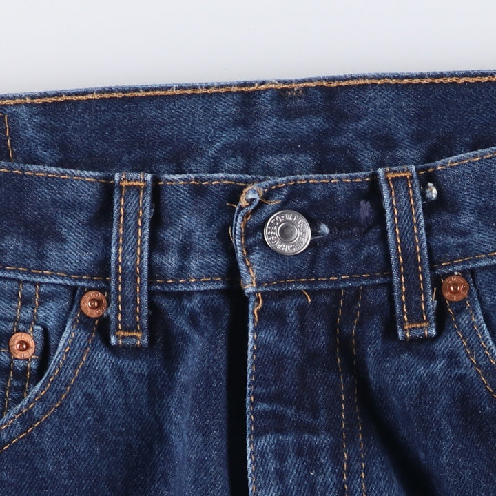 Levi's 505 tapered denim pants for men, size W33 cotton blue type Vintage Second Hand