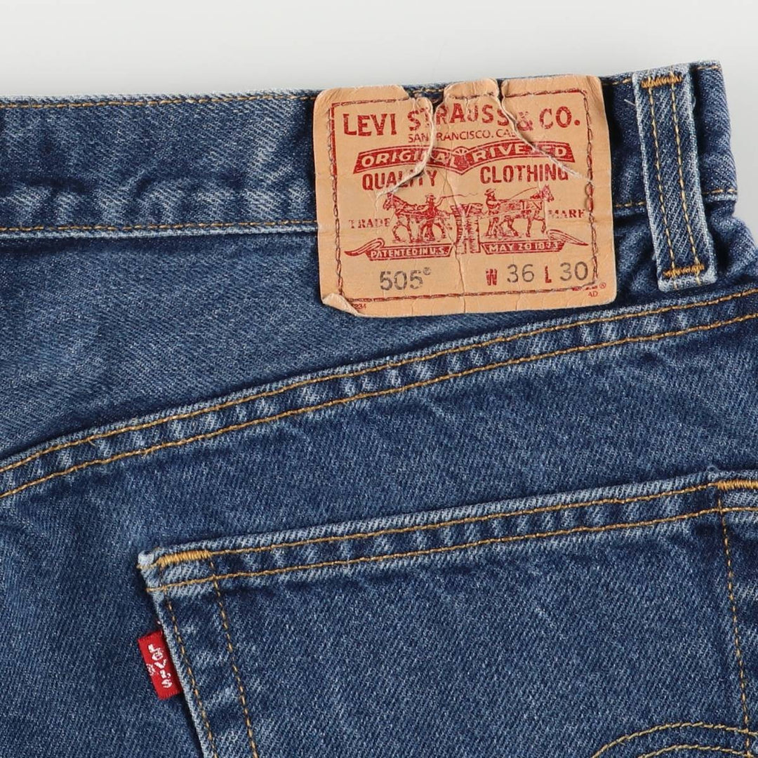 Levi's 505 REGULAR FIT tapered denim pants for men, size w37 cotton navy blue type Vintage Second Hand